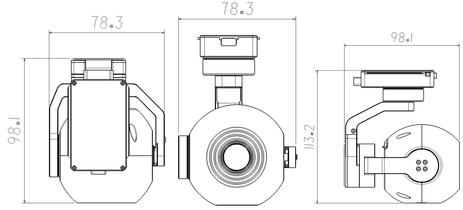 3.5x 12mp drone gimbal camera size