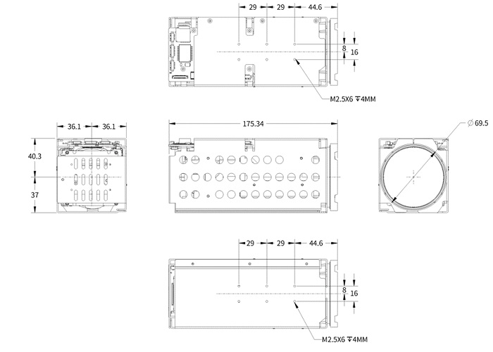 50x 3mp global shutter camera module zoomdimensions