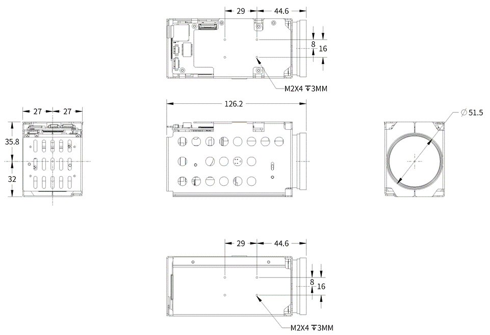 800W 4K 30X Camera Dimensions