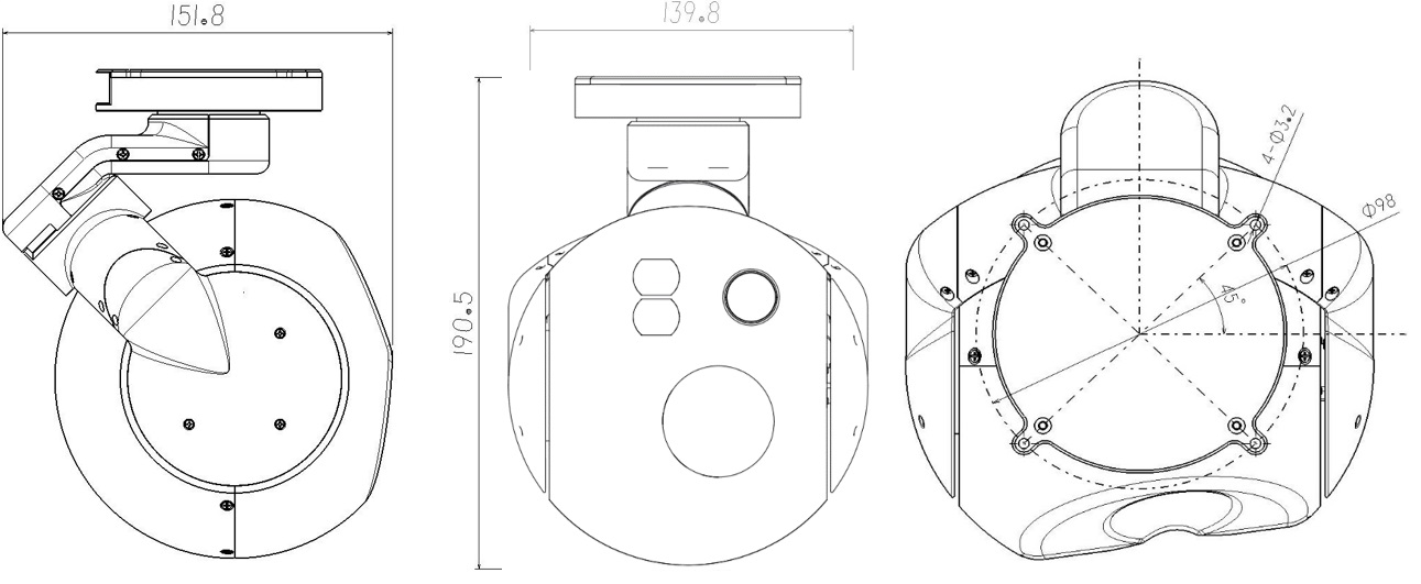 lrf eo ir camera size